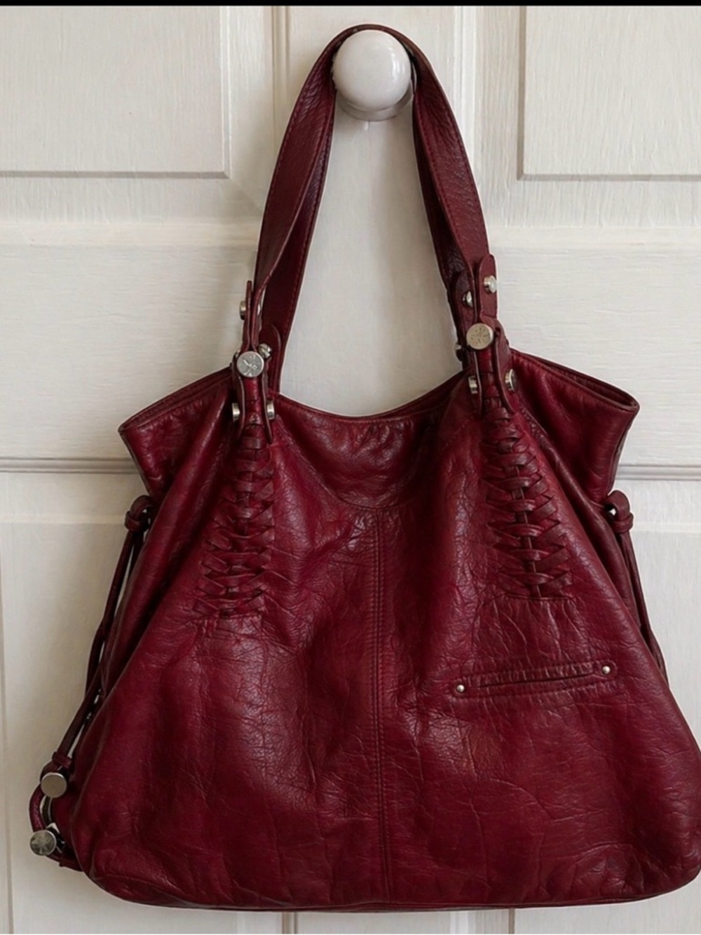 B Makowsky whimsigoth hobo Leather Handbag size OS width 15” length 21”